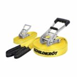 Slackline - SCHILDKROT - 15 m di lunghezza x 5 cm di larghezza - Cricchetto in metallo - Cinghia di allenamento inclusa - Max 150 kg - immagine 4