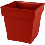 EDA Tuscan Square Flower Pot - 39 x 39 x H 39 cm - 38 L - Rosso Ruby
