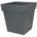 Vaso quadrato EDA Tuscany - 50 cm - 87 L - Grigio antracite