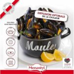 Pentola per cozze - MENASTYL - 3645564 - Acciaio smaltato - Nero - 24 cm - Con scritta - Tutti i piani cottura, inclusa induzione - immagine 3