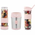 Mini frullatore - SMOO12 - 300 W - 570 mL - Rosa pastello - 2 bottiglie d'acqua incluse - immagine 4