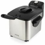 HKoeNIG DFX500 - Friggitrice elettrica 3L - 2200W - Temperatura regolabile - Corpo in acciaio inox - Cestello estraibile
