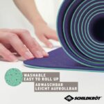 Tappetino yoga Schildkröt Fitness Bicolor 180 x 61 cm - senza PVC - antiscivolo - blu navy/menta - immagine 5