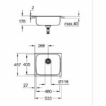 Lavello cucina - Acciaio inox - Incasso dall'alto - GROHE K200 - 31719SD0 - immagine 4