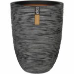 Capi Vaso da fiori Nature Rib elegante basso 46 x 58 cm Antracite KOFZ783
