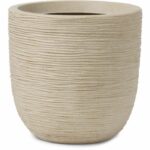 Vaso da fiori a sfera - CAPI EUROPE - WASTE RIB NL - 35 x 34 cm - Terrazzo beige