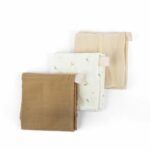 Confezione da 3 fasce - DOOMOO - Garza di cotone biologico - Certificato Oeko-Tex - Beige