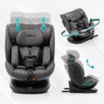 Seggiolino auto - BABYAUTO - XPERTA GREY DOBBY - Dalla nascita a 12 anni - 0-36 kg - I-Size - ISOFIX - Girevole a 360° - ECE R129 - immagine 4