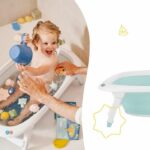 BADABULLE Vasca da bagno pieghevole, 35L, super compatta, tappo di scarico con indicatore di calore, design divertente - immagine 5