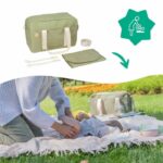 Borsa fasciatoio Badabulle Bowling - Grande capacità 20 L - Piano fasciatoio e accessori per passeggino inclusi, Oliva - immagine 6