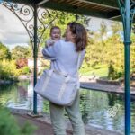Borsa fasciatoio Badabulle Bowling - Grande capacità 20 litri - Piano fasciatoio e attacchi per passeggino inclusi, Grigio - immagine 2