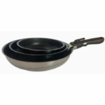 Set 3 padelle - BAUMALU - Comete - 20 / 24 / 28 cm - Manico removibile - Acciaio inox - immagine 2