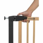 SAFETY 1ST SIMPLY CLOSE WOOD & META, A pressione, 73-80 cm (Max. 94 cm), senza viti né fori, Apertura con una mano, Legno e Grafite - immagine 2
