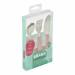 BEABA Set di 3 vecchie posate in acciaio rosa - immagine 4
