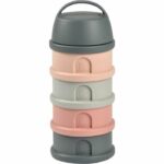 Beaba, scatola di dosser, 4 compartimenti, grigio minerale / rosa