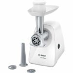 Tritacarne SmartPower - BOSCH - MFW2510W - 2 griglie di macinazione - Insaccatrice - Bianco