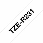 Nastro BROTHER - TZER231 - Nero su Bianco 12mm - Qt 1 - immagine 2