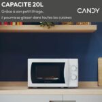 CMW20SMW Microonde Mono CANDY Idea - 20 L - MO: 700 W - UI meccanico - 5 livelli di potenza - Bianco - immagine 2