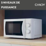 CMW20SMW Microonde Mono CANDY Idea - 20 L - MO: 700 W - UI meccanico - 5 livelli di potenza - Bianco - immagine 3