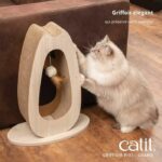Tiragraffi per gatti - CATIT - Pixi Large - Con pallina in tessuto e piuma - Effetto rovere naturale - immagine 3
