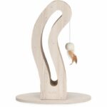 Tiragraffi per gatti - CATIT - Pixi Cat Tail - Con pallina in tessuto e piuma - Effetto rovere naturale