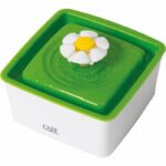 CAT IT Mini bevitore con fiore - 1,5 L (50,7 fl. Oz.) - Bianco e verde - Per cat
