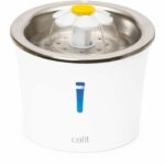 Fontanella per gatti Catit Flower - 3L - Parte superiore in acciaio inossidabile - Con LED - Bianco