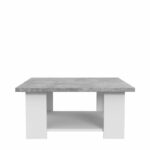 Tavolino PILVI - Cemento bianco e grigio chiaro - L 67 x P 67 x H 31 cm - immagine 2