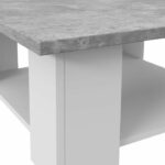 Tavolino PILVI - Cemento bianco e grigio chiaro - L 67 x P 67 x H 31 cm - immagine 4