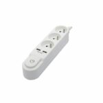Blocco 3 preso 1,5 m, USB bianco