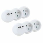 Lotto 2 domino CHACON - 47002 - 2x16A con USB-A +USB-C - Bianco (FR)