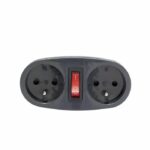 Presa CHACON biplite 16A con interruttore antracite - immagine 2