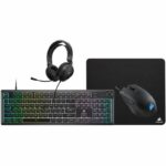 Pacchetto gaming CORSAIR 4 in 1: tastiera K55 + mouse gaming HARPOON RGB PRO + tappetino mouse MM100 + cuffie multipiattaforma HS35