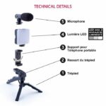 Kit Vlogging - Studio Creator - Kit podcast e vlogging con luce e microfono - INF 033 - GIOCHIO CANALI - immagine 2