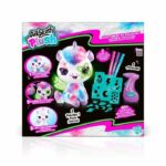 Peluche unicorno aerografo che si illumina al buio da personalizzare - Peluche Spray Art con punte in feltro e stencil - OFG 274 - Canal Toys - immagine 2