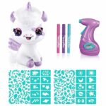 Peluche unicorno aerografo che si illumina al buio da personalizzare - Peluche Spray Art con punte in feltro e stencil - OFG 274 - Canal Toys - immagine 3