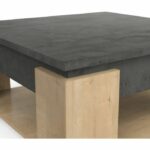 Tavolino quadrato AUSTIN - decoro rovere Hamilton e Sidewalk - L 80 x P 80 x H 37,2 cm - DEMEYERE - immagine 5