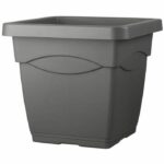 DEROMA Vaso per fiori quadrato Day R Antracite - 38 cm