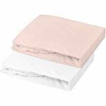 Domiva Set 2 lenzuola con angoli - 60 x 120 cm - Jersey - Bianco/Nudo