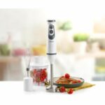 Set frullatore - DOMO - DO1089M - 600 W - Velocità variabile + Turbo - Frullatore a immersione, frusta, tritatutto, bicchiere graduato - Bianco - immagine 3