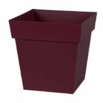 EDA TUSCANY Vaso da fiori quadrato 32 cm - Volume 22 L - 32 x 32 x 32 cm - Rosso bordeaux - immagine 2