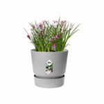 Vaso di fiori rotondo ELHO Greenville 25 - Esterno - Ø 24,48 x H 23,31 cm - Grigio cemento vivente - immagine 3