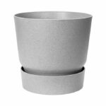 Vaso per fiori rotondo ELHO Greenville 30 - Esterno - Ø 29,5 x H 27,8 cm - Grigio cemento vivente