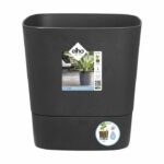 ELHO - Vaso da fiori - Greensense Aqua Care Square 30 - Grigio antracite - Interno/esterno - Ø 29,5 x H 30,2 cm