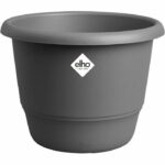 Vaso per fiori - ELHO - Amiga Round 30 - Nero - L 30 x P 29,5 x H 22 cm - Esterno - 100% riciclato