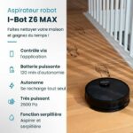 EZIclean I-BOT Z6 MAX - Aspirapolvere e robot lavapavimenti connessi 150 min - 2 kPa - 0,43 L - Nero - immagine 2