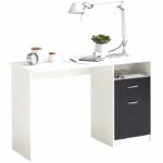 Scrivania JACKSON - Decoro bianco P/nero - L123 x A76,5 x P50 cm - Made in Germany