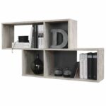 Mensola da parete NORA - Decoro rovere sabbia e antracite - L100 x A53 x P19,5 cm - Made in Germany