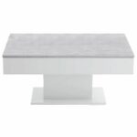 Tavolino bicolore con piano scorrevole - decoro LA grigio cemento e bianco lucido - L100 x H46,1 x P65 cm - Made in Germany - immagine 5
