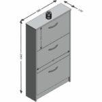 Scarpiera - Decoro bianco - 3 ribalte - 6 paia - L58,5 x H104,5 x P17 cm - Made in Germany - immagine 3